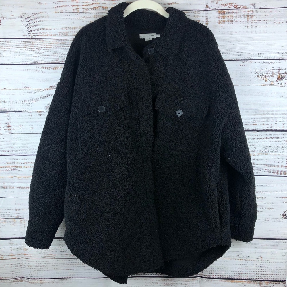 Good American Contour Faux Shearling Jacket